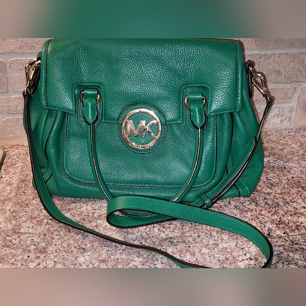 Michael Kors Green Crossbody Satchel